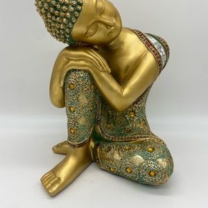 Golden Buddha Statue 9.5" Home Decor Gift Ideas